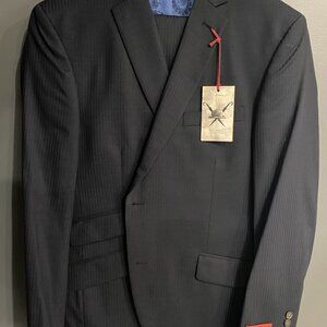 Ted Baker London dark blue stripe patterned suit in 'LIKE NEW' condition
